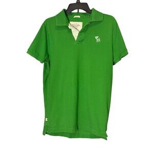Abercrombie Kids Polo Muscle Shirt Short Sleeve Green Youth Size XXL 16-18 Moose